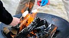 Toasting marshmallows in Courchevel
