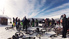 Transfer from skis to bike at Verbier's Snow Bike Day