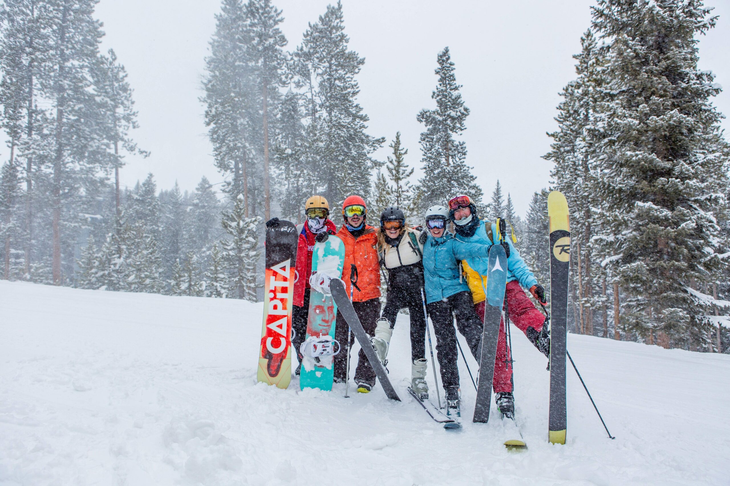 St Martin de Belleville winter skiers